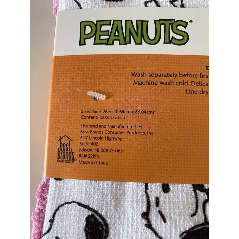 3 Pack Peanuts Snoopy Woodstock Halloween‎ Kitchen Towels Pink Pumpkin 16 X 26”